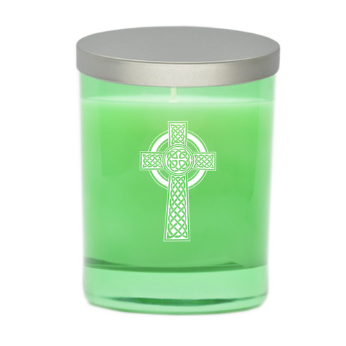 Emerald Soy Glass Candle - Celtic Cross