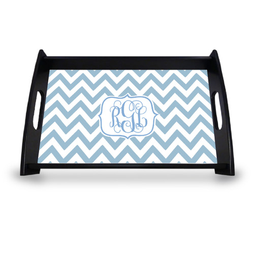 Personalized Serving Tray - Chevron Vine Monogram
