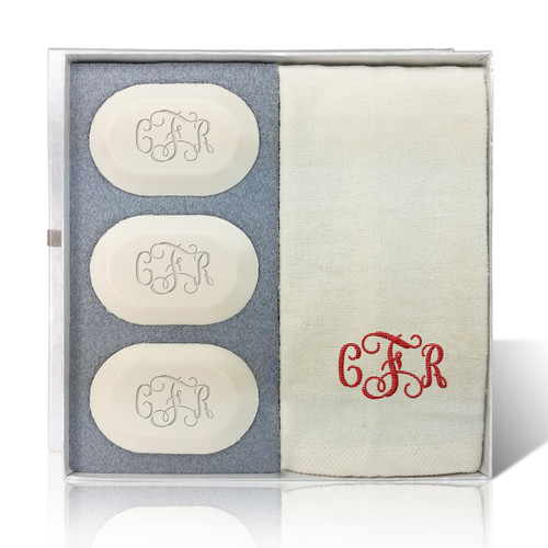 Eco-Luxury Gift Set - Monogram (3 Bars 1 Towel)