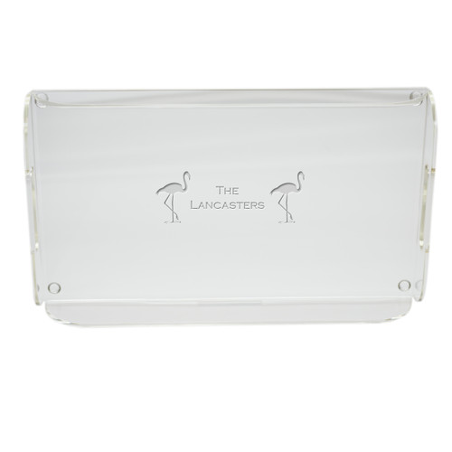 Personalized Acrylic Serving Tray - Flamingo