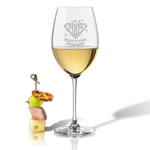 SINGLE WINE STEM Â (GLASS) - SUPER MOM