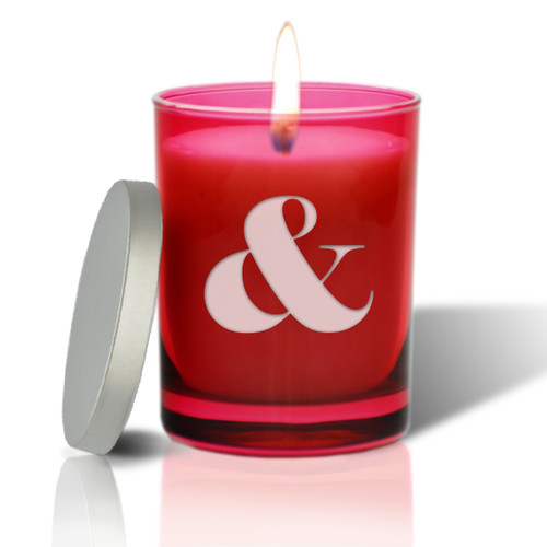 Ruby Soy Glass Candle - Large Ampersand Sign