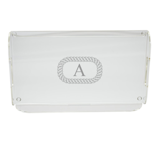 Personalized Acrylic Serving Tray - Rope with Initial