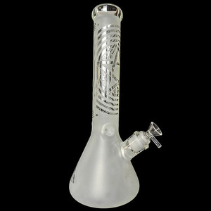 14' Fancy Glow in The Dark LV Decal Beaker Water Pipe - with 14m