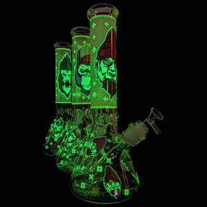 14 Glow-in-the-Dark LV Gorilla Beaker Style Glass Water Pipe