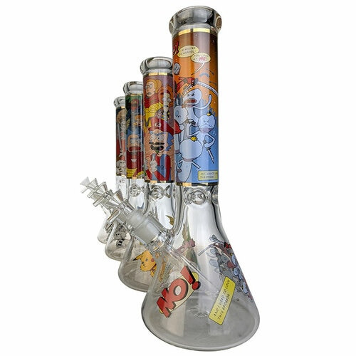 14' Fancy Glow in The Dark LV Decal Beaker Water Pipe - with 14m