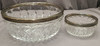 Silver Plated Rim Chip & Dip Glass Bowl Set