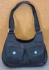 Black Handbag Purse w/ Blue Snaps - Water Resistant