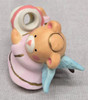 4 Christmas Angel Bears Tree Light Covers Ornaments Porcelain w/ Clips