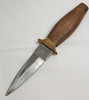 Vintage Stainless Pakistan Dagger Boot Knife Brass Wood Handle