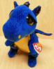 2017 "Saffire" Ty Beanie Boos Blue Dragon Medium Buddy 9" Gold Shiny Sparkles