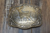 Crumrine Buck Deer Western Bronze Belt Buckle