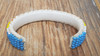 Vintage Native American Leather Beaded Children's Cuff Bracelet