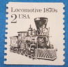 4 USA STAMPS - 2¢ Locomotive 1870s, 1¢ Omnibus 1880s, 22¢ Capitol Dome