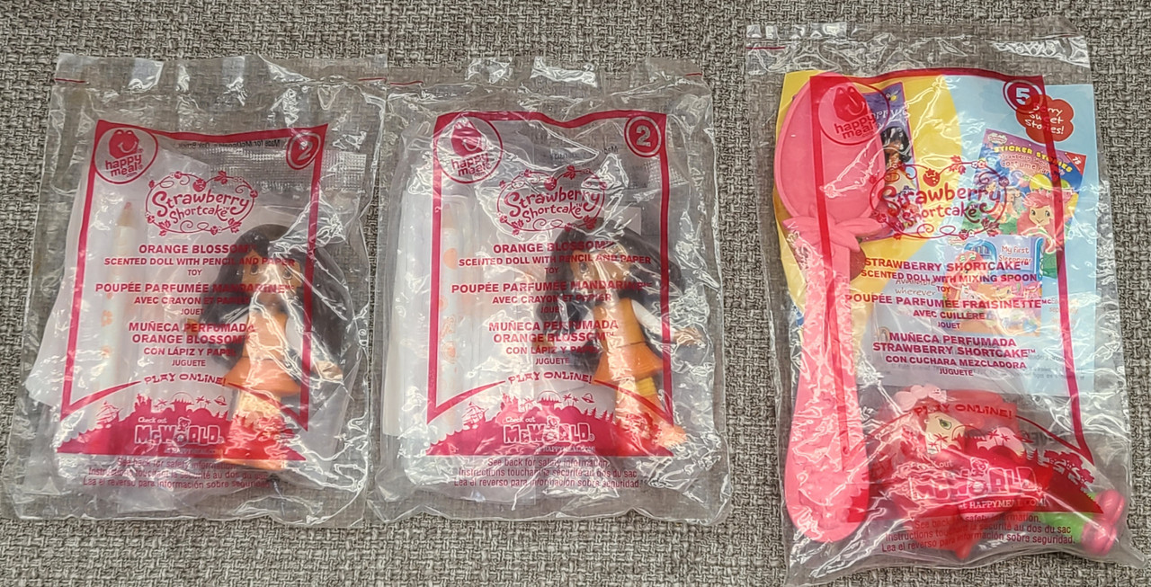 3 Strawberry Shortcake McDonalds Happy Meal Toys