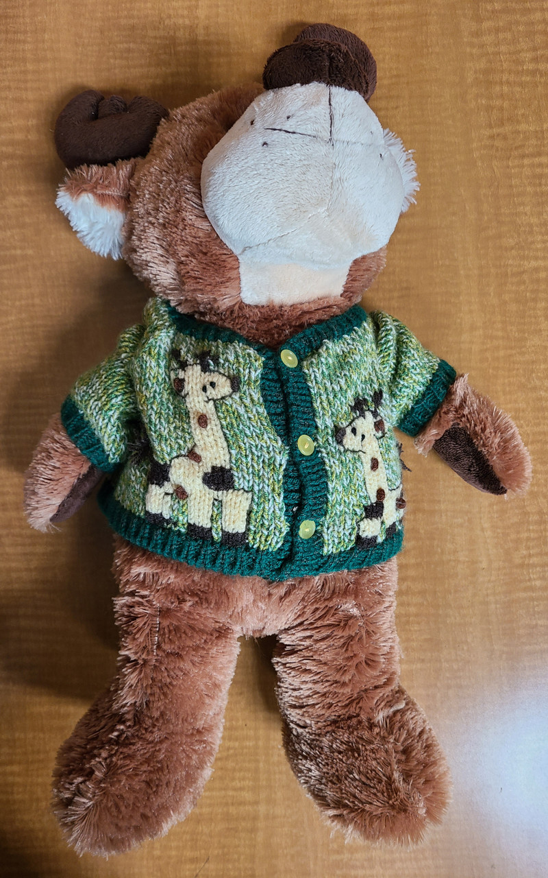 Plush Christmas Reindeer in a Sweater
