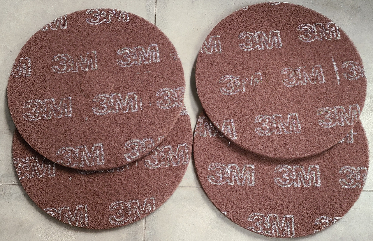 4 Brown 3M Floor Scrubbing Pads