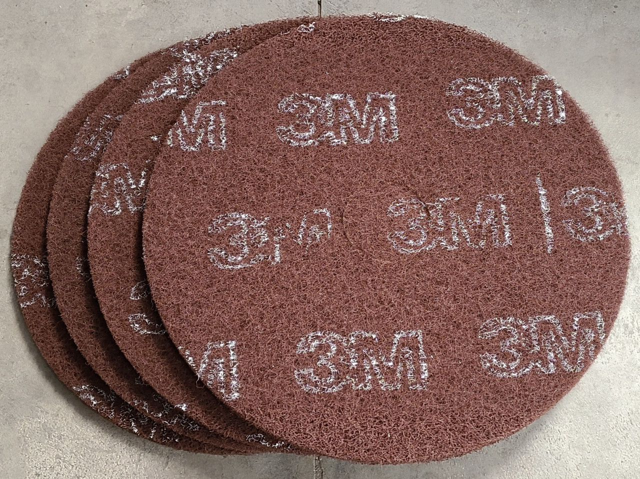 4 Brown 3M Floor Scrubbing Pads