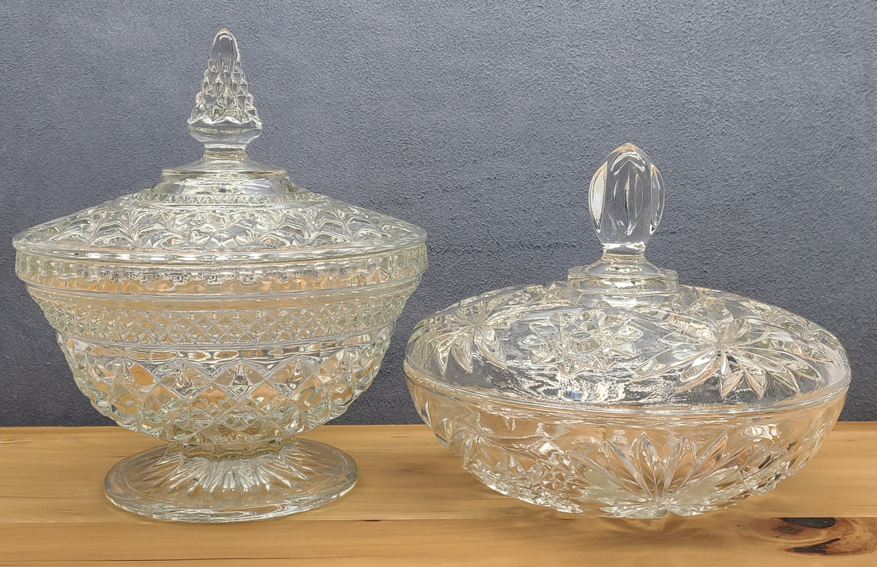 2 Glass Candy Dishes