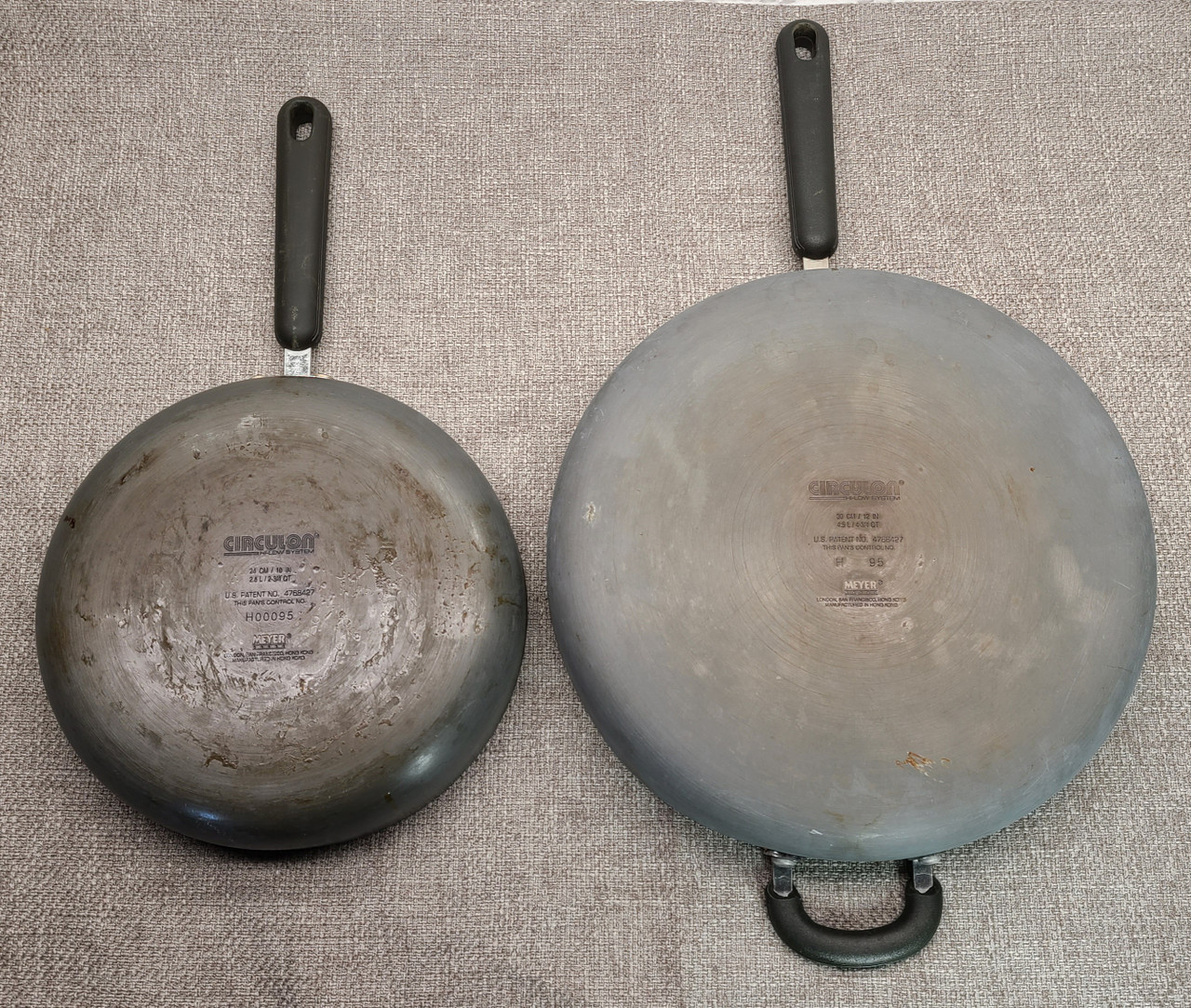 2 Circulon Frying Pans - 10" and 12"