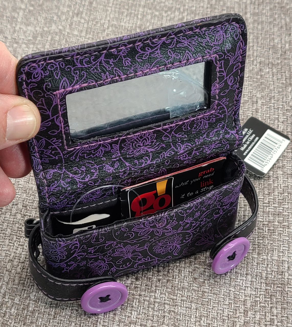 23 Black & Purple Patterned Mirrored Lipstick Cases