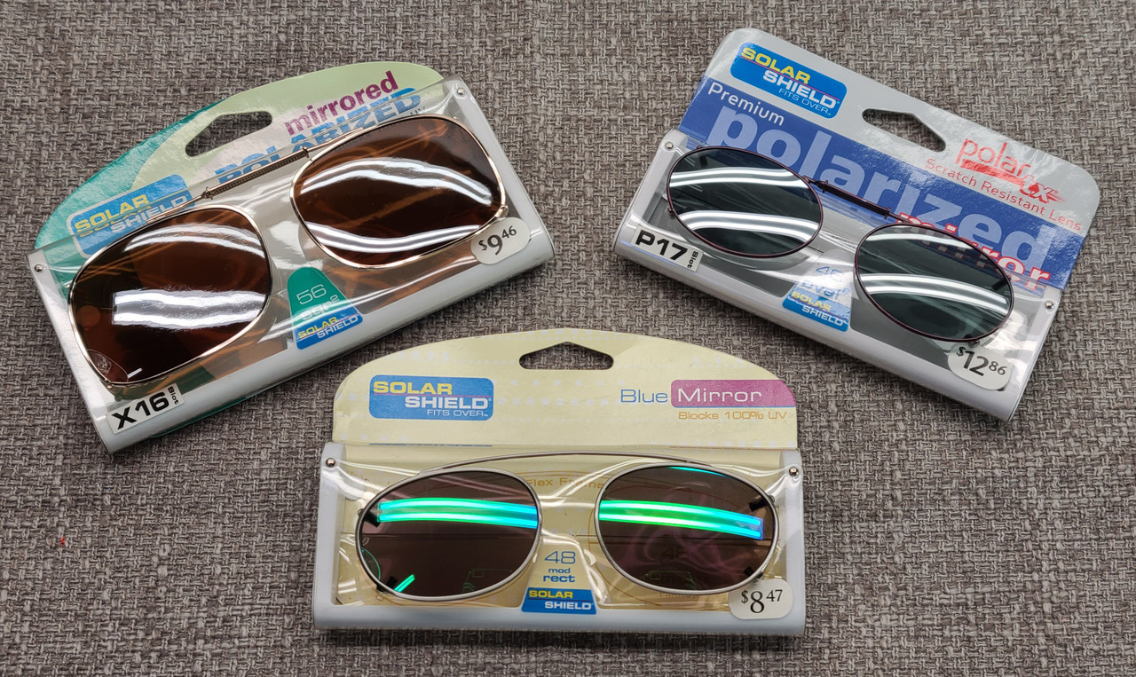 SOLAR SHIELD Clip On Sunglasses for Eyeglasses