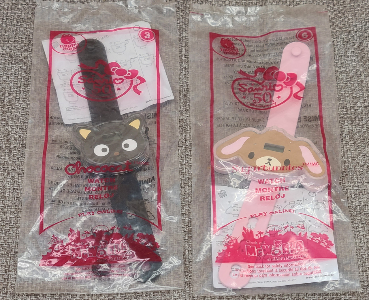 2 "SANRIO" McDonalds Happy Meal Toys (watches)
