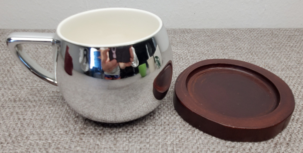 5 Starbucks Coffee Mugs Cups  and Wood Coaster