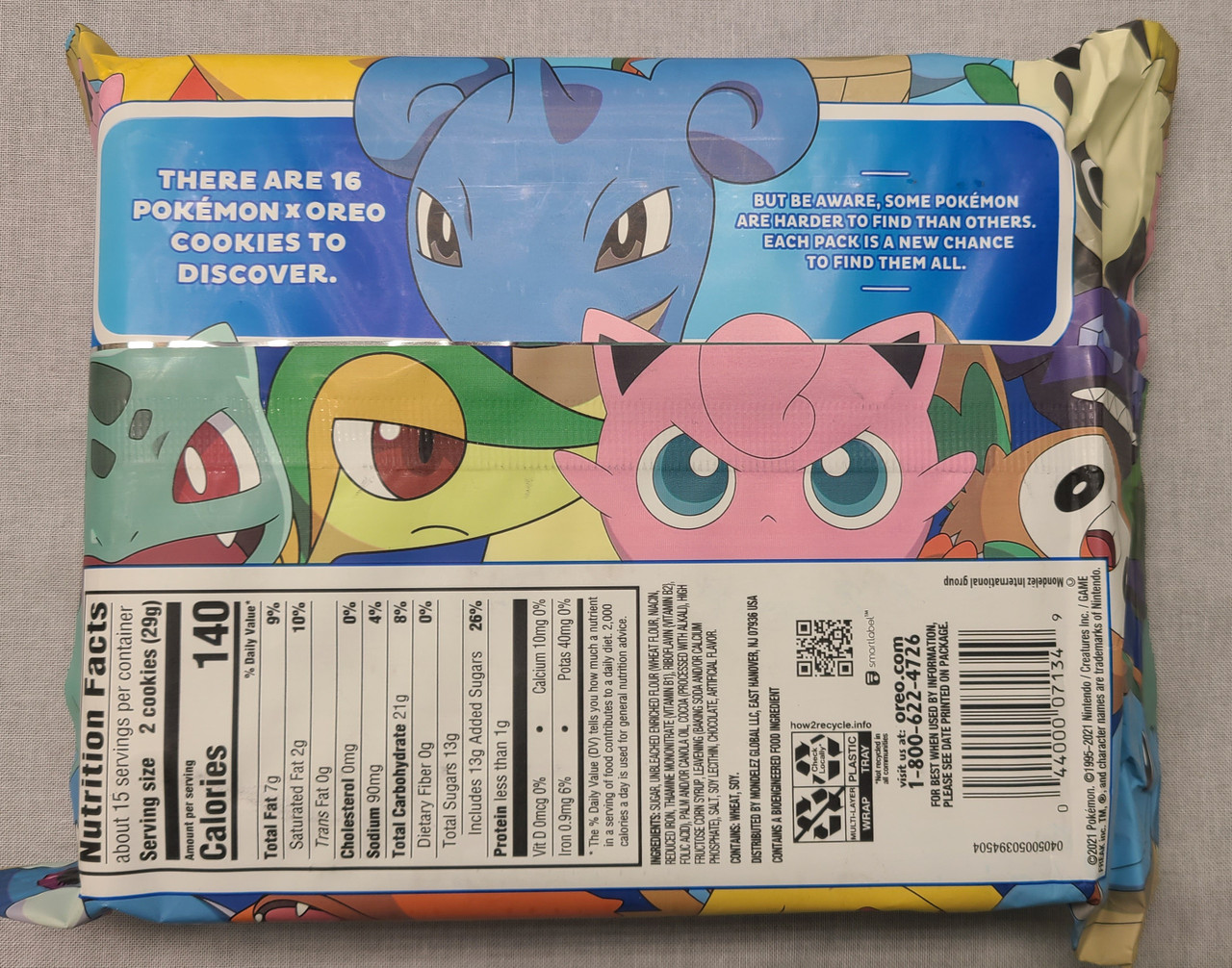 6 Pokémon OREO Cookie Packages & 3-12 Pack Boxes