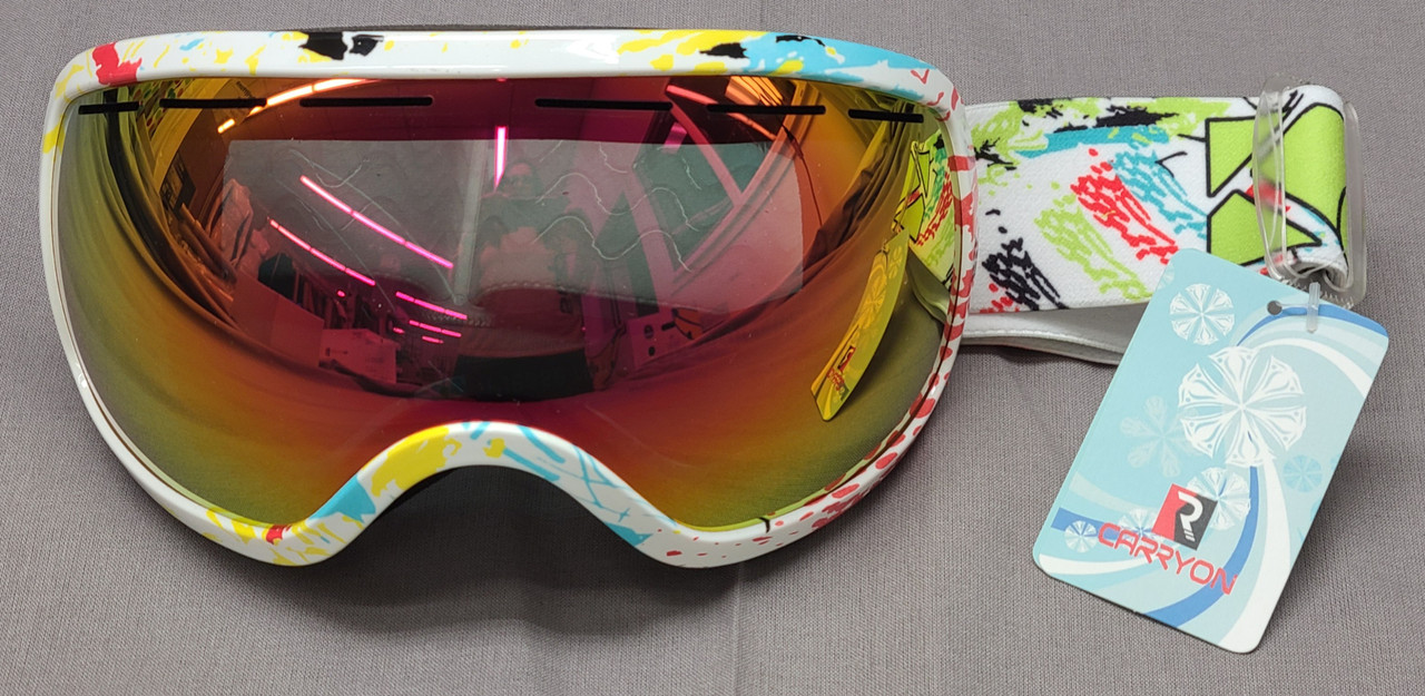 Adult CARRYON White Ski Goggles