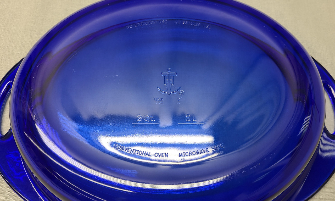 Blue Glass Anchor Hocking 2 qt. Casserole Dish w/ Lid