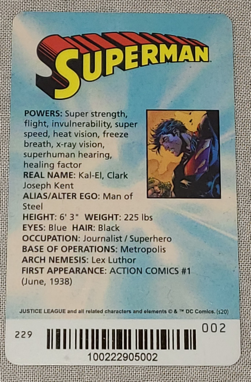 3 DC Comics Justice League Cards Green Lantern, Harley Quinn, Superman
