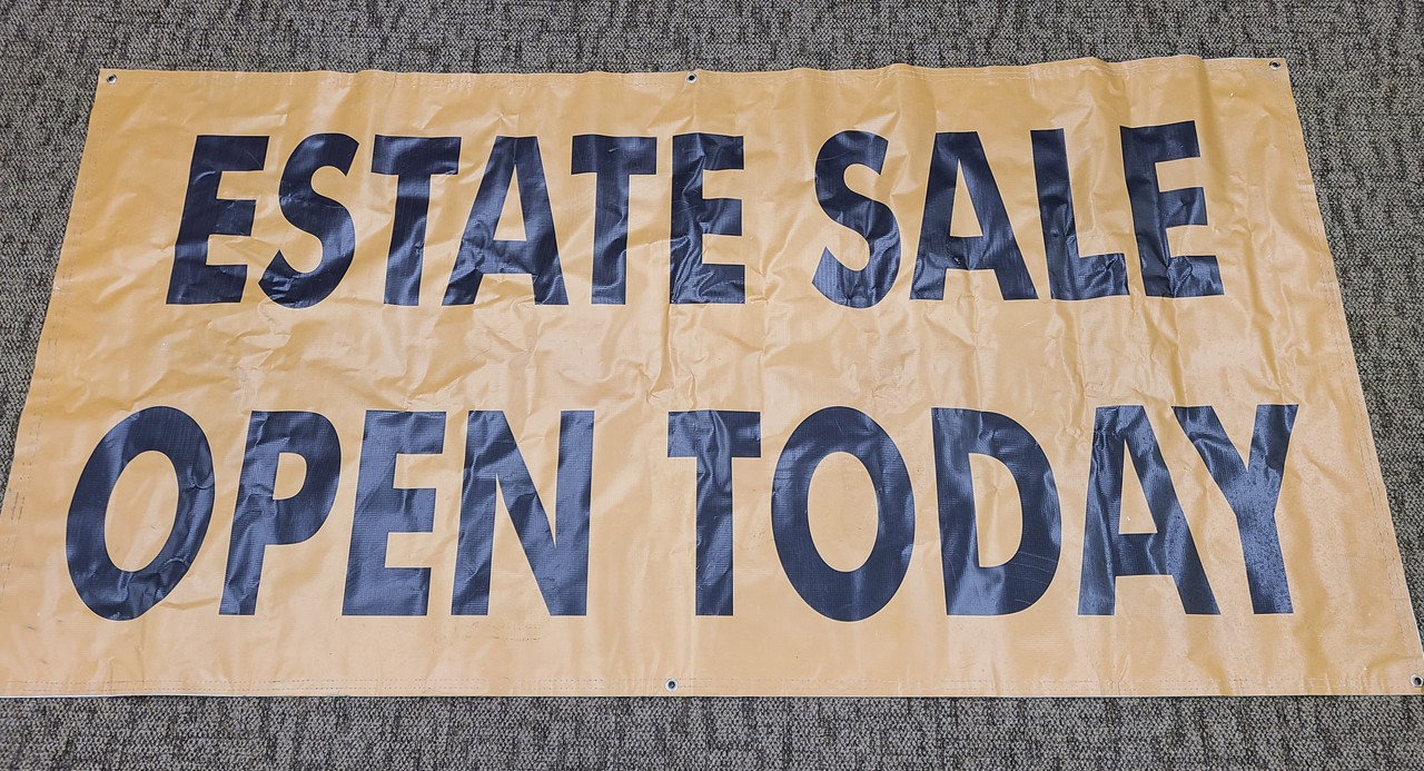 "Estate Sale Open Today" Vinyl Banner (6ftx3ft)