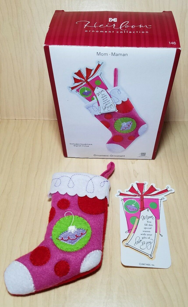 Carlton Cards Heirloom Collection "Mom" Stocking Ornament & Bookmark