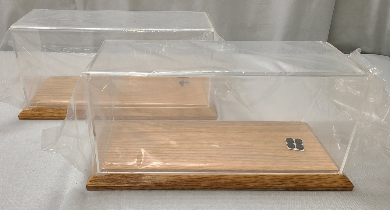 2 NEW Oak Base Diecast Car Display Cases (11.75"x4.75")