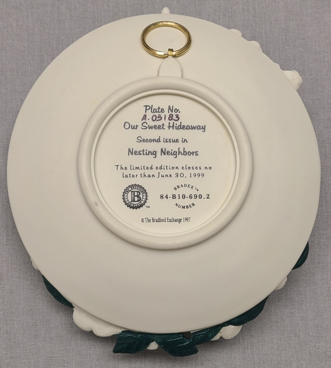 "Our Sweet Hideaway" Bird Scene Plate #2 Nesting Neighbors Bradford Exchange