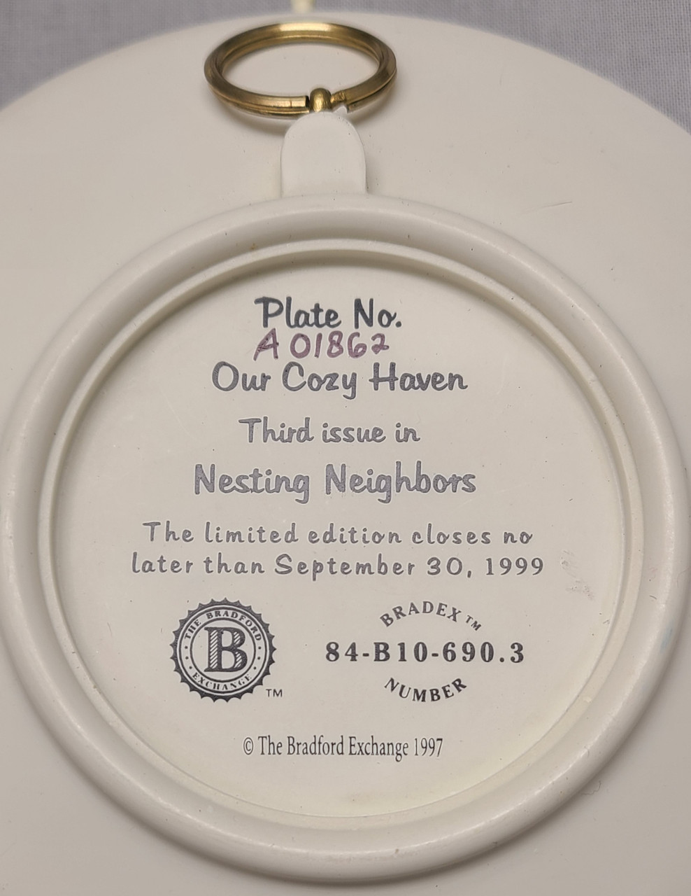 "Our Cozy Haven" Bird Scene Plate #3 Nesting Neighbors Bradford Exchange