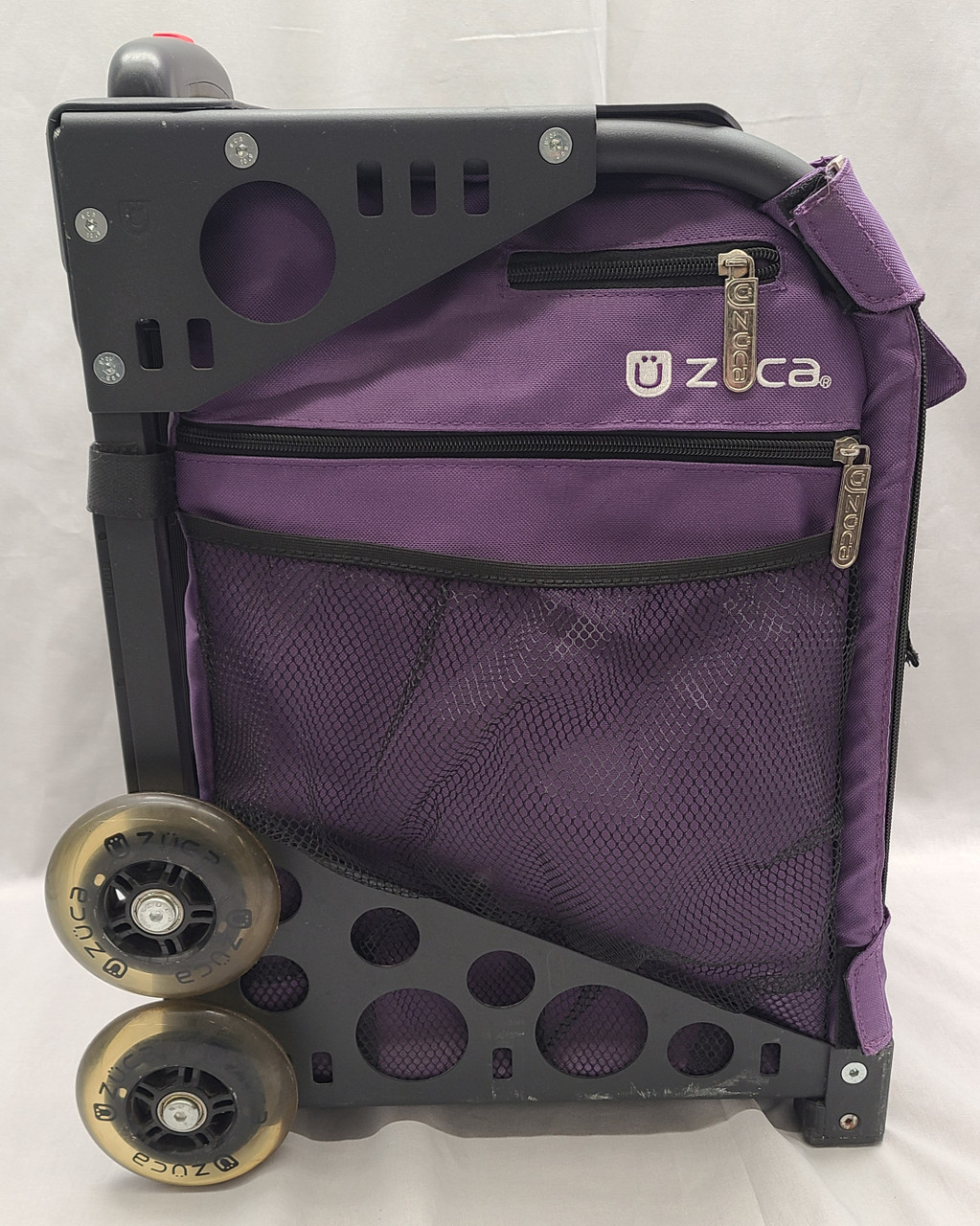 ZUCA Purple Rolling Sport Bag w/ Black Frame Roller Cart