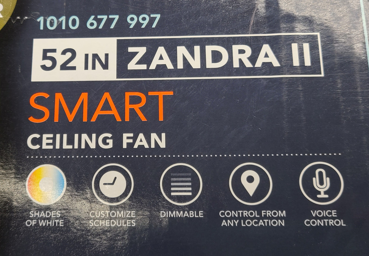 NEW Hampton Bay Zandra II 52" Smart Ceiling Fan (1010 677 997)