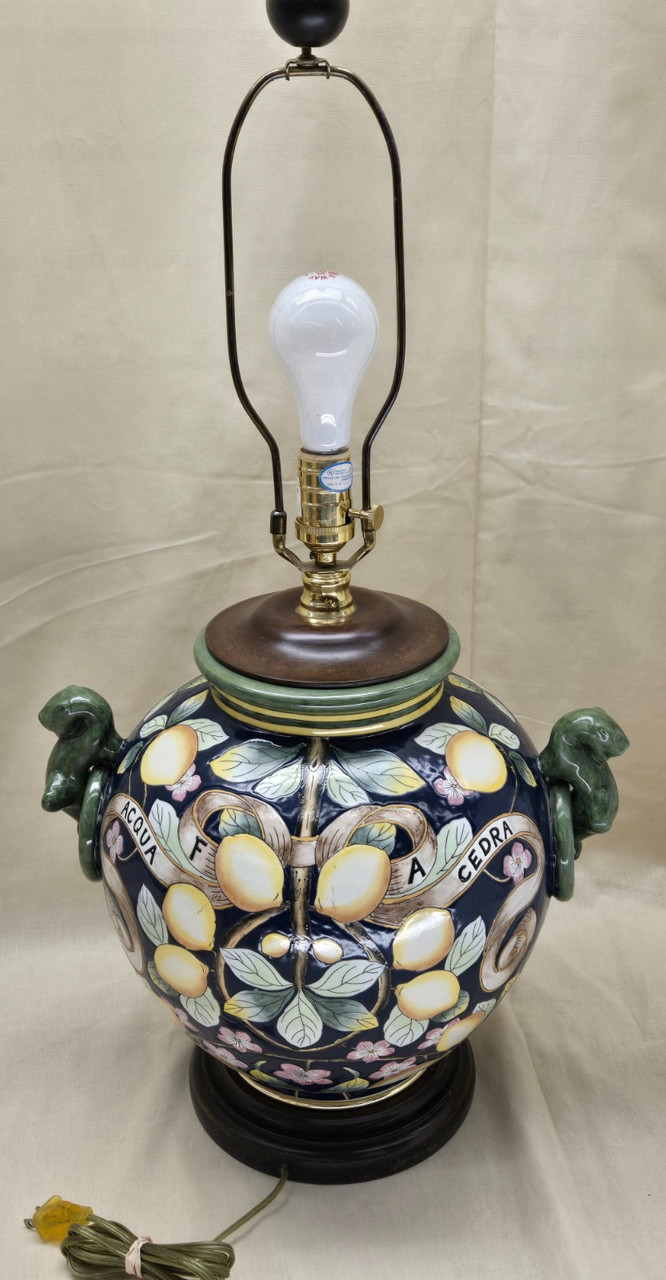 Vintage Ceramic Lamp "ACQUA CEDRA" Lemons