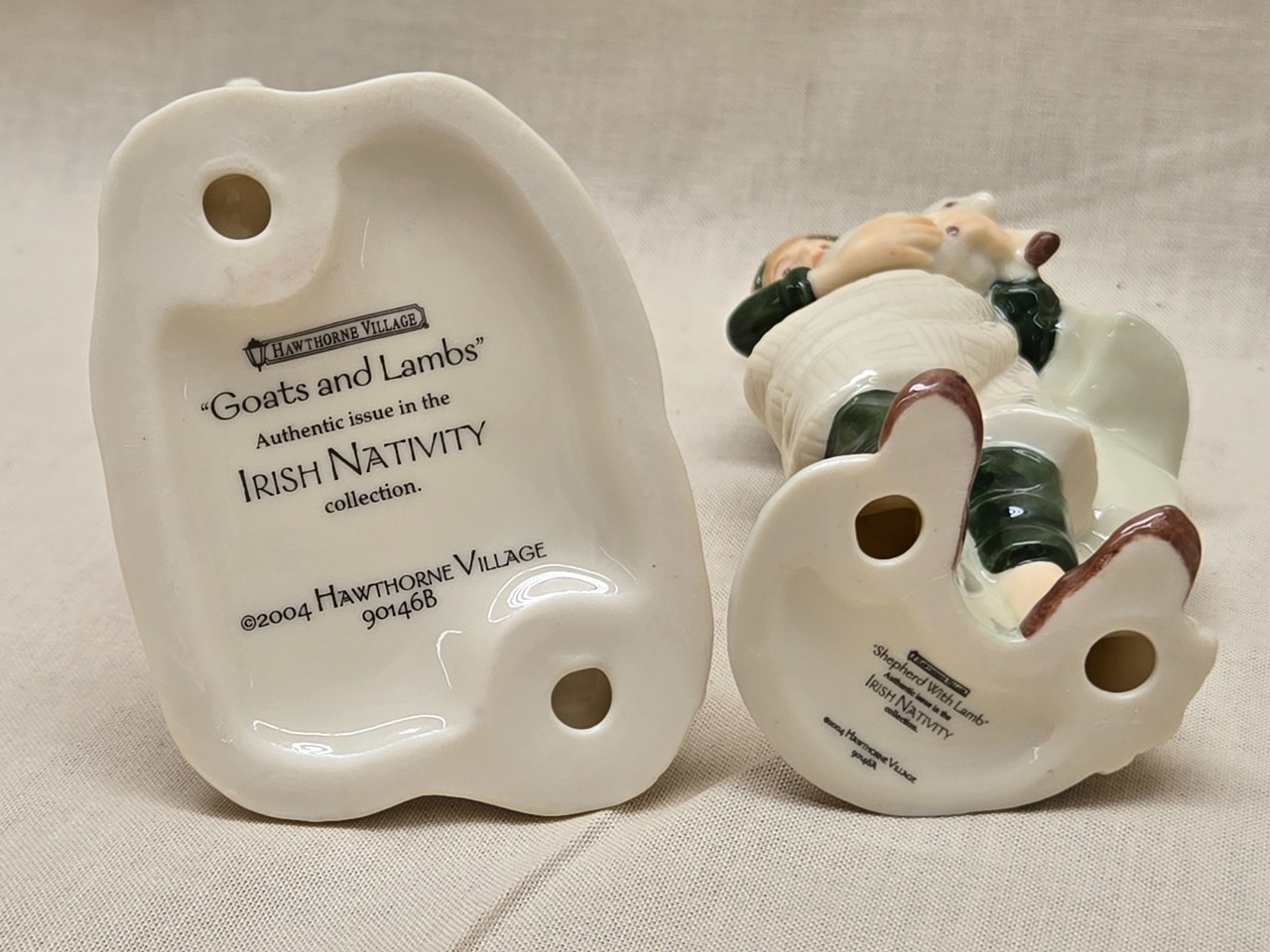 New Hawthorne Village Irish Nativity "Shepherd with Lamb and Goats and Lambs" New Hawthorne Village Irish Nativity "Shepherd with Lamb and Goats and Lambs"