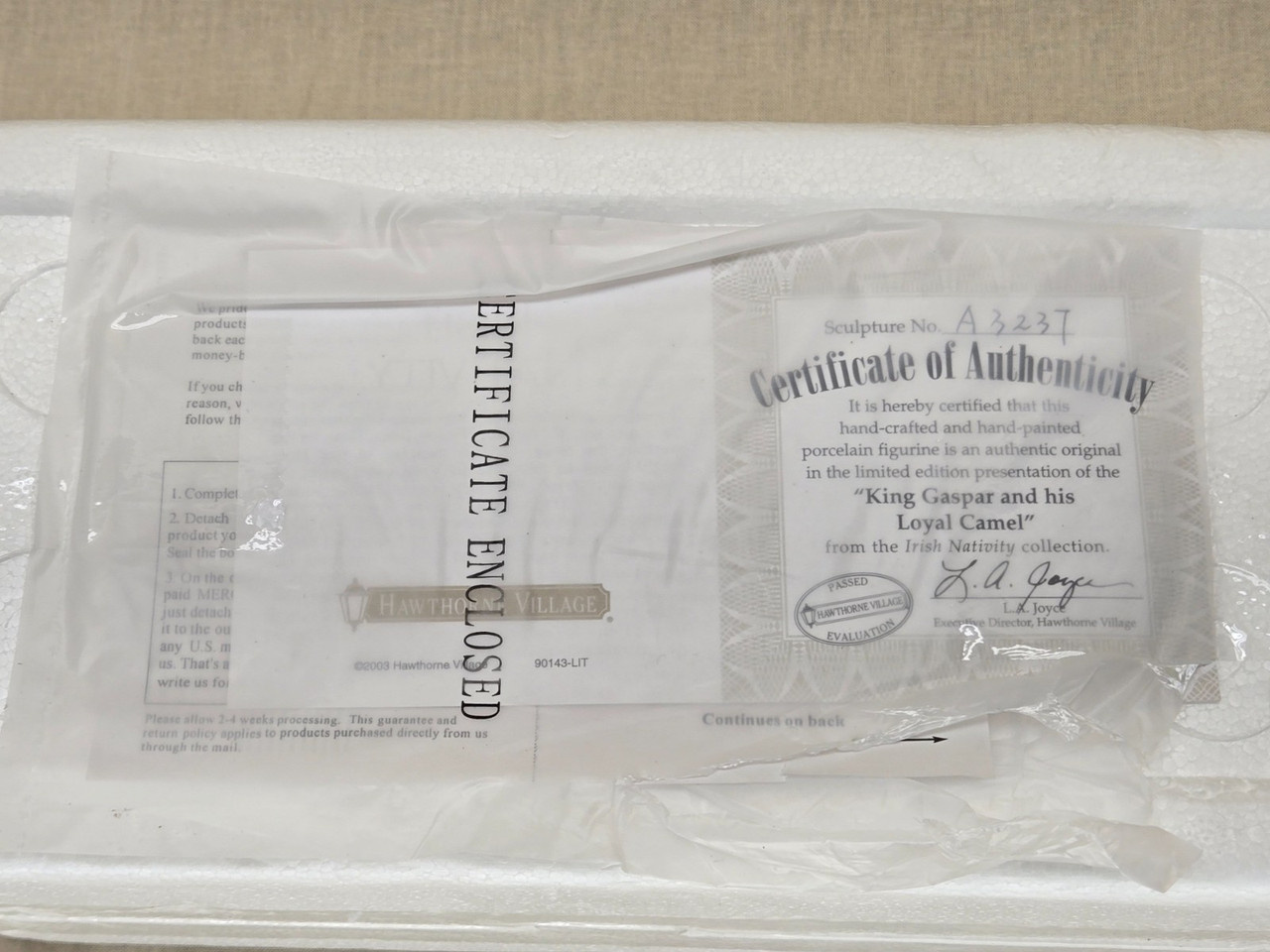 New Hawthorne Village Irish Nativity "King Gaspar and his Loyal Camel" New Hawthorne Village Irish Nativity "King Gaspar and his Loyal Camel"