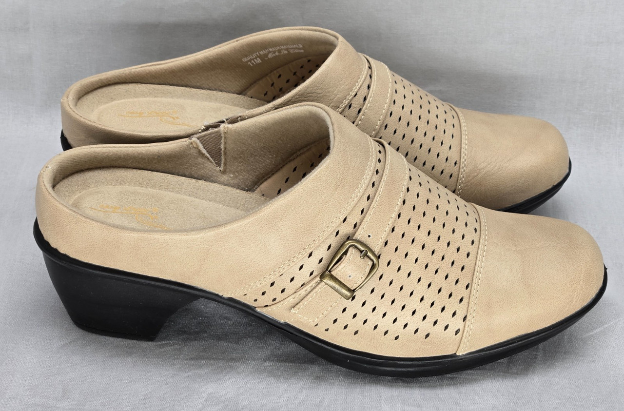 Easy Street "Cleveland" Tan Heeled Mule Clogs Shoes (Size 11M) Easy Street "Cleveland" Tan Heeled Mule Clogs Shoes (Size 11M)