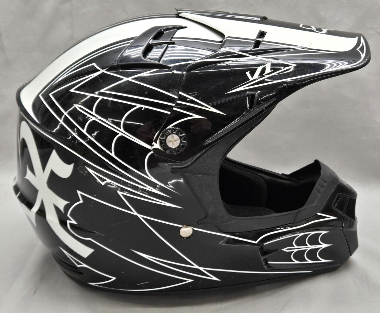 FOX Racing V1 Pilot Motocross Bike Helmet Adult Small 55-56cm BLK/WHT FOX Racing V1 Pilot Motocross Bike Helmet Adult Small 55-56cm BLK/WHT