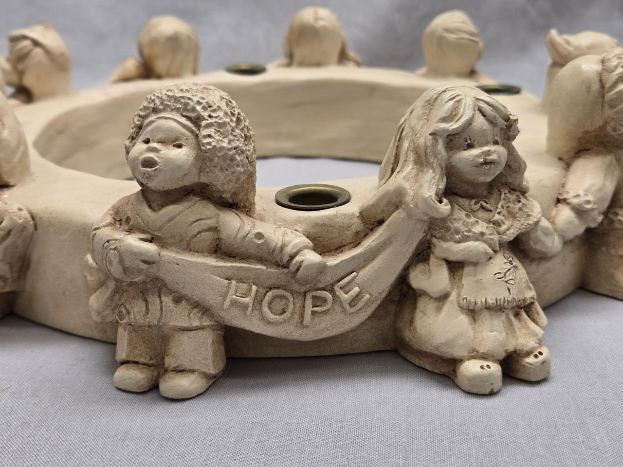 Abbey Press Advent Wreath Candle Holder Ring World Children Peace Joy Love Hope Abbey Press Advent Wreath Candle Holder Ring World Children Peace Joy Love Hope