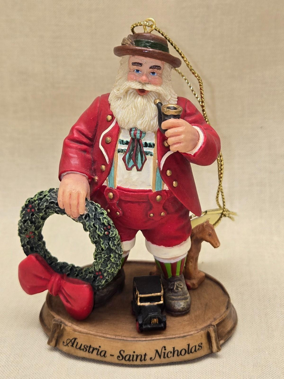 3 Danbury Mint Santa Around the World Ornaments - Austria, Norway, USA 3 Danbury Mint Santa Around the World Ornaments - Austria, Norway, USA