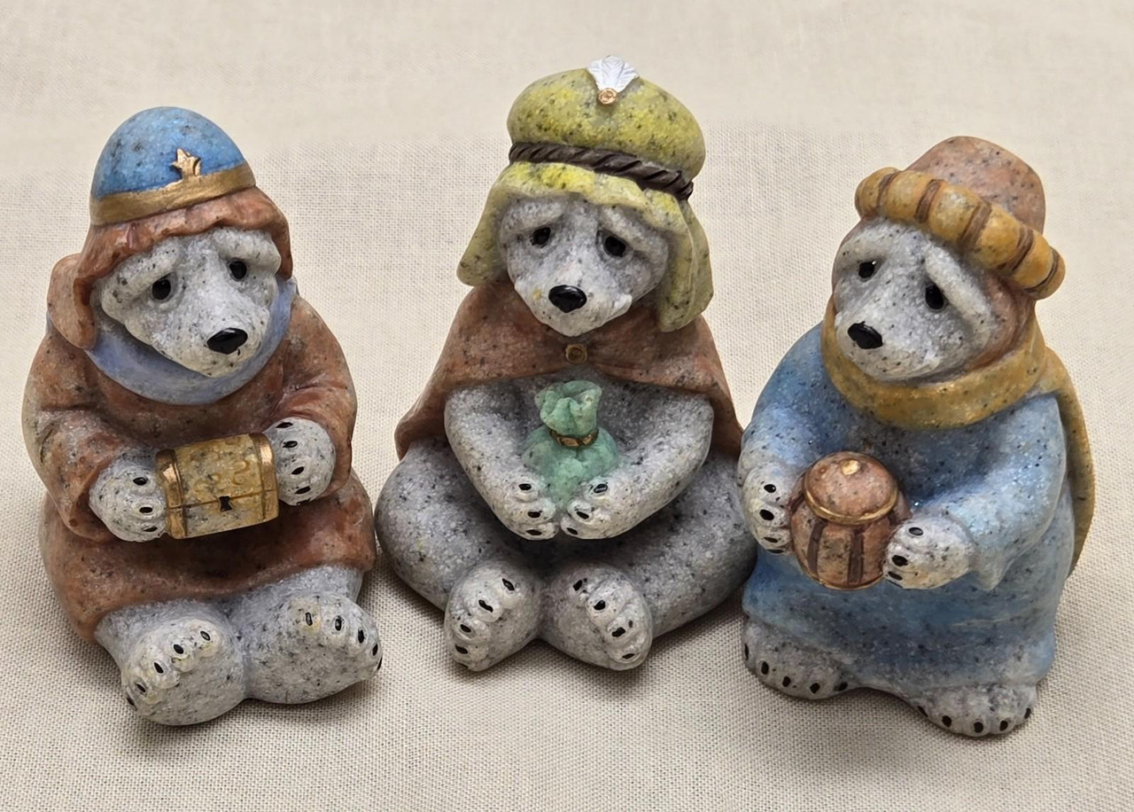 Quarry Critters Wise Wiser Wisest 3 Bear Wisemen Christmas Kings w/ Gifts Quarry Critters Wise Wiser Wisest 3 Bear Wisemen Christmas Kings w/ Gifts