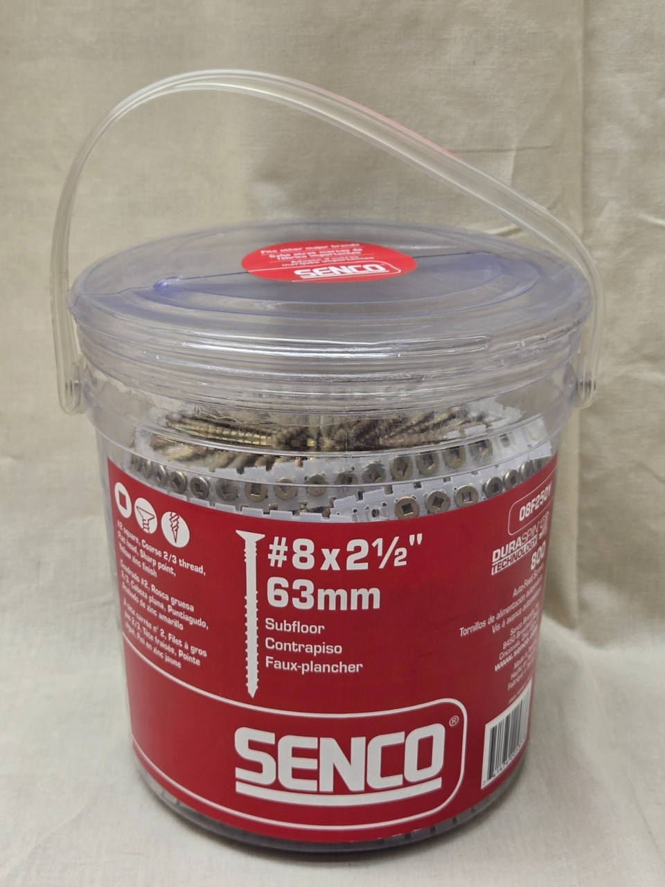 800 Senco #8 x 2 1/2" Auto-Feed Screws (08F250Y) 800 Senco #8 x 2 1/2" Auto-Feed Screws (08F250Y)