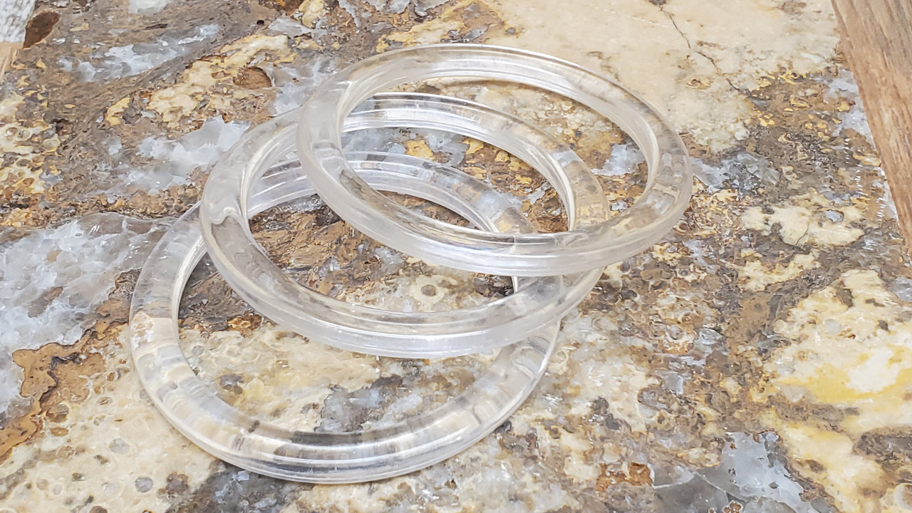 3 Vintage Clear Acrylic Plastic Bangle Bracelets