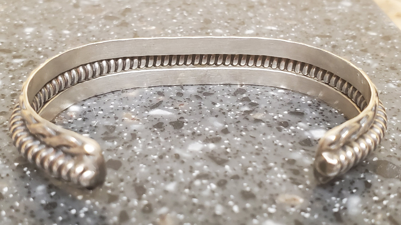 Small Silver Twisted Cuff Bracelet